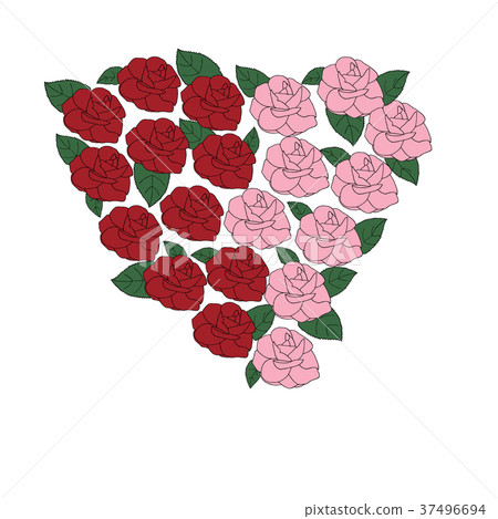 Rose heart hand drawn on white background 37496694