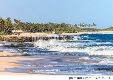 Ocean wave at the beach. Tangalle, Sri Lanka Ocean wave at the beach. Tangalle, Sri Lanka 37498981
