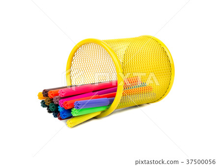Multicolored markers in basket Multicolored markers in basket 37500056