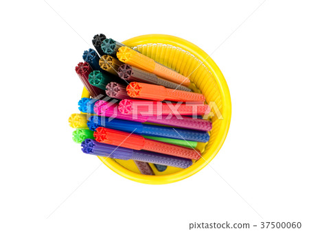 Multicolored markers in basket Multicolored markers in basket 37500060