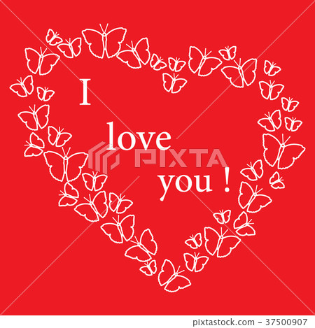 butterflies in Hearts Valentine's Day. I love you 37500907