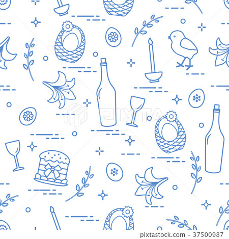 Pattern of Easter symbols Pattern of Easter symbols 37500987