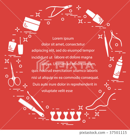 Silhouette of manicure and pedicure tools and 37501115