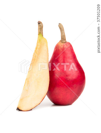 Red pear with slice Red pear with slice 37501209