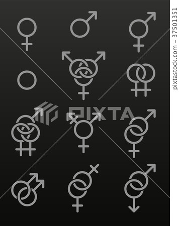 Set of sexuality line icons. 37501351