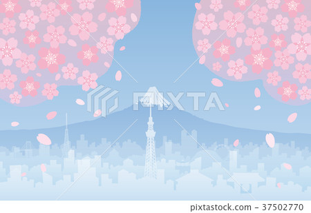 富士山和東京和櫻花 富士山和東京和櫻花 37502770