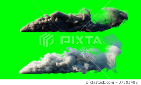 launch rocket isolate. Green screen. 3d rendering. 37503498