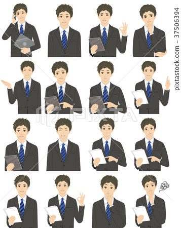 Set of businessmen [animation style / series] - Stock Illustration ...