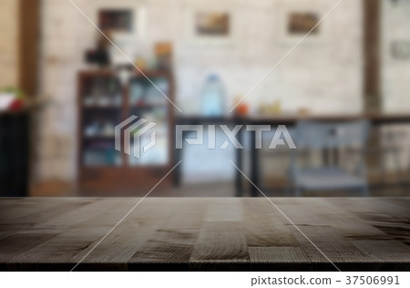 Empty wooden table and room interior decoration background, prod 37506991