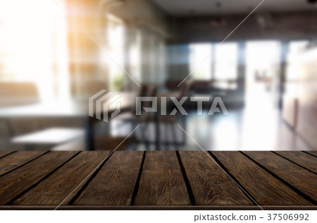 Empty wooden table and room interior decoration background, prod 37506992