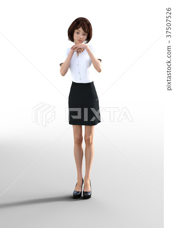 婦女燙髮商務套裝的3DCG插圖 婦女燙髮商務套裝的3DCG插圖 37507526