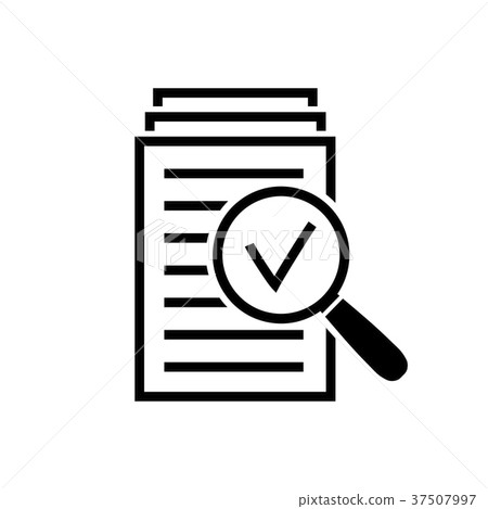 Magnifying glass icon, search documents sign 37507997