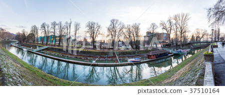 Panoramic photo of waterfront in Esztergom Hungary Panoramic photo of waterfront in Esztergom Hungary 37510164