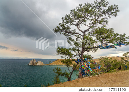 View of Shaman Rock. Lake Baikal. Olkhon Island 37511190