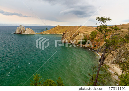 View of Shaman Rock. Lake Baikal. Olkhon Island 37511191