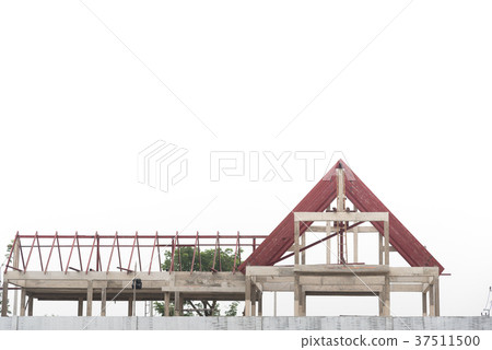 Steel roof frame of building. Steel roof frame of building. 37511500