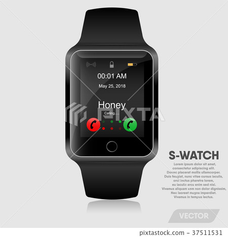 Realistic smart watch modern design, Vector 37511531