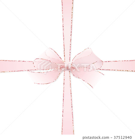 Pink realistic vector double cross gift bow 37512940