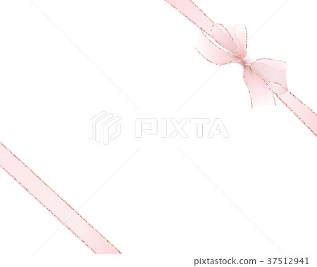Two ribbons diagonally. Realistic vector gift bow Two ribbons diagonally. Realistic vector gift bow 37512941