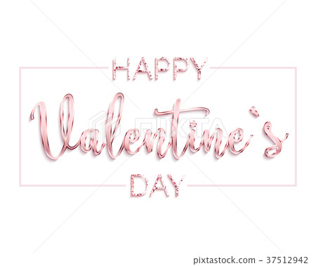 Happy valentines day design card with frame 37512942