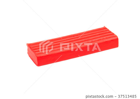 Piece red plasticine 37513485