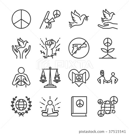 Human rights line icon set. 37515541