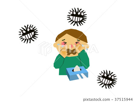 Illustration of a cold, flu, poor health 37515944