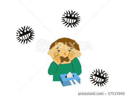 Illustration of a cold, flu, poor health 37515945