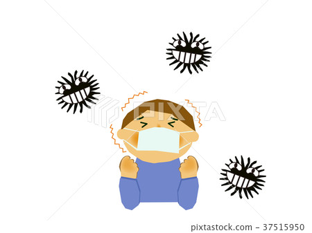 Illustration of a cold, flu, poor health 37515950