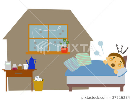 就醫。住院治療。感冒，流感的例證。 37516284