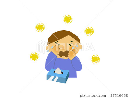 Illustration of hay fever, allergy. Illustration of hay fever, allergy. 37516668