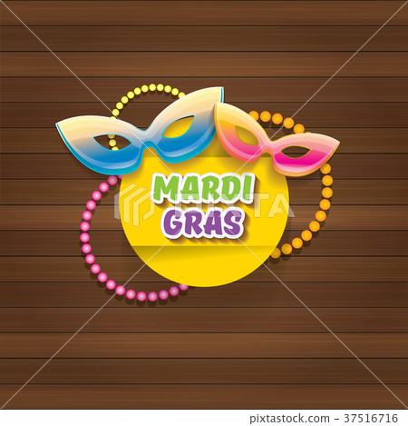 vector new orleans mardi gras carnival label with 37516716