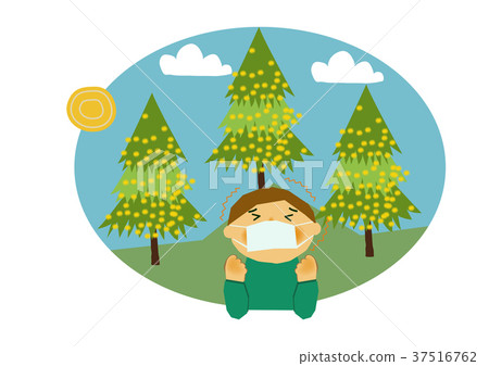 Illustration of hay fever and cedar. Image illustration of allergy. 37516762