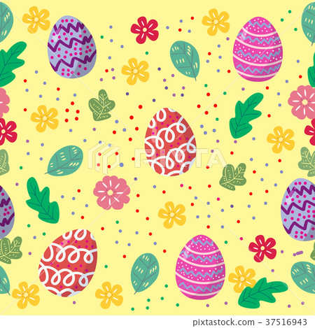 Cute Bunny and easter eggs seamless pattern - Stock Illustration ...