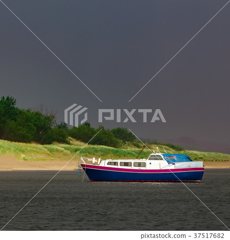 Small blue passenger ship Small blue passenger ship 37517682