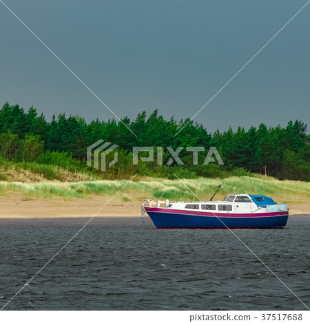 Small blue passenger ship Small blue passenger ship 37517688