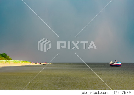 Small blue passenger ship Small blue passenger ship 37517689