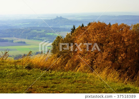 Autumn landscape with castle Trosky Czech republic 37518389