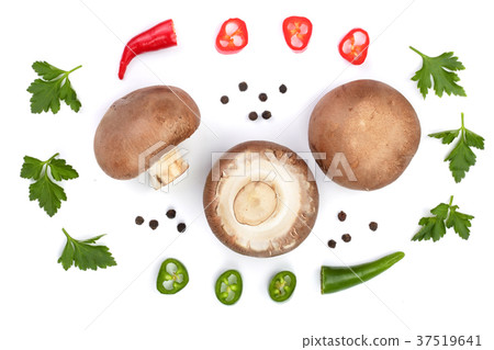 Fresh champignon mushrooms with parsley 37519641