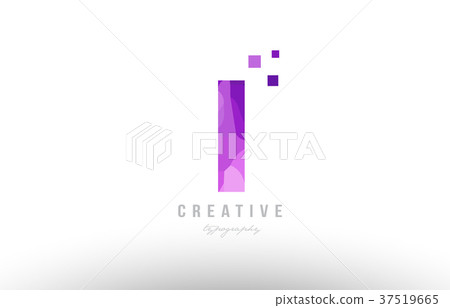 Pink alphabet letter logo i with squares - Stock Illustration [37519665 ...