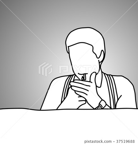 businessman lighting up his cigarette vector businessman lighting up his cigarette vector 37519688