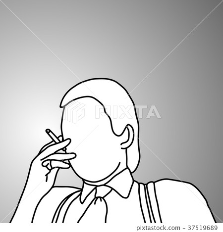 close-up businessman smoking cigarette close-up businessman smoking cigarette 37519689