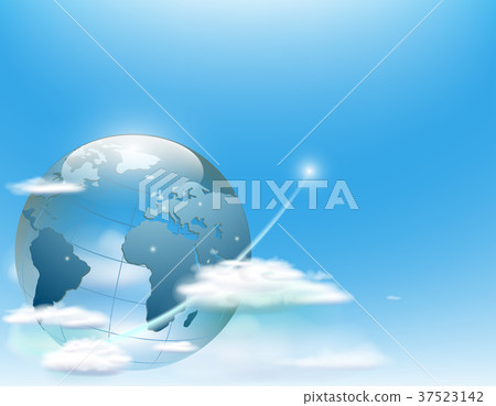 planet earth in the clouds against the sky planet earth in the clouds against the sky 37523142