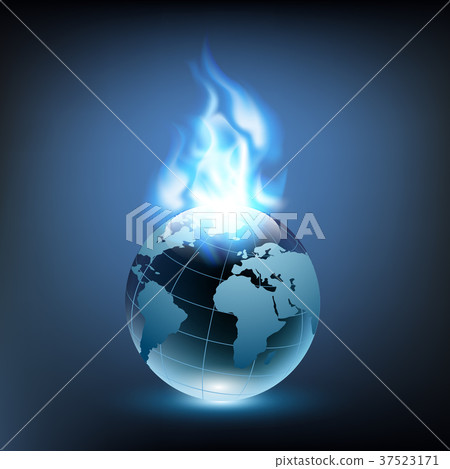 blue flame and planet earth 37523171