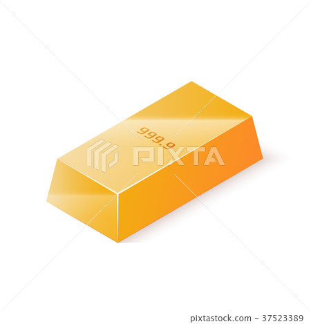 Gold bar isolated on white background. Isometric - Stock Illustration ...