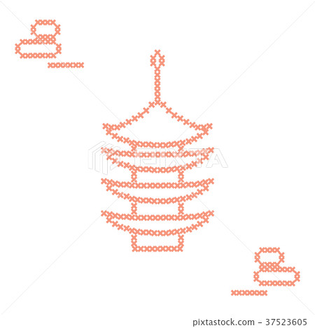Cute vector illustration cross embroidery of 37523605