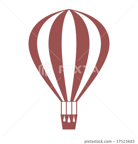 Stylized icon of a colored striped air balloon Stylized icon of a colored striped air balloon 37523685