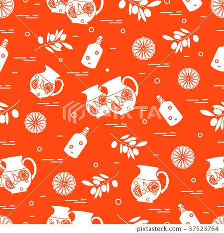 Cute seamless pattern with pitcher of sangria, Cute seamless pattern with pitcher of sangria, 37523764
