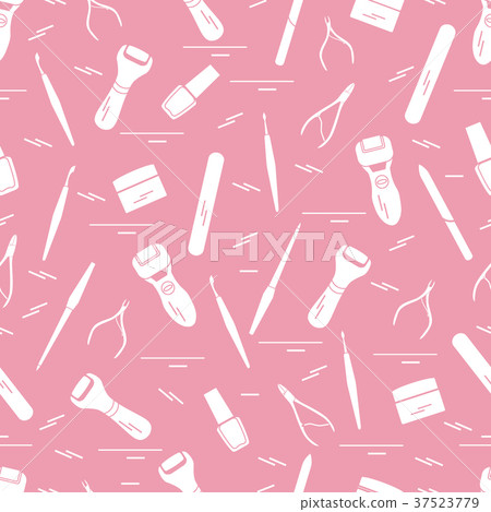Seamless pattern with variety tools for manicure Seamless pattern with variety tools for manicure 37523779