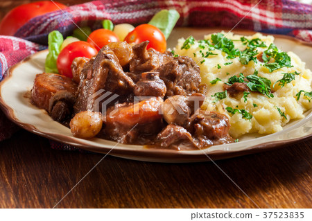 Dinner or lunch with beef Bourguignon stew Dinner or lunch with beef Bourguignon stew 37523835